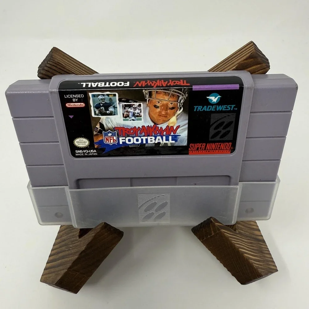 Troy Aikman NFL Football Super Nintendo SNES Video Game Cart Sports Authentic